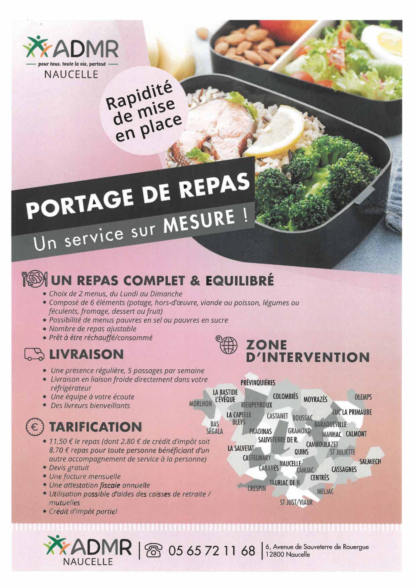 Lire la suite à propos de l’article Portage de repas de l’ADMR Naucelle